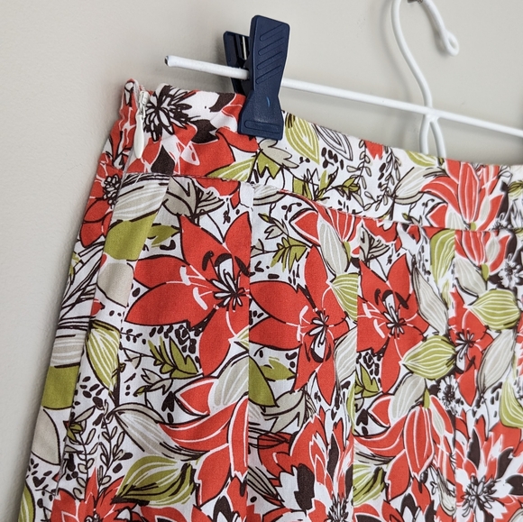 Tres You Floral Print 100% Cotton Pleated Skirt - Picture 5 of 8